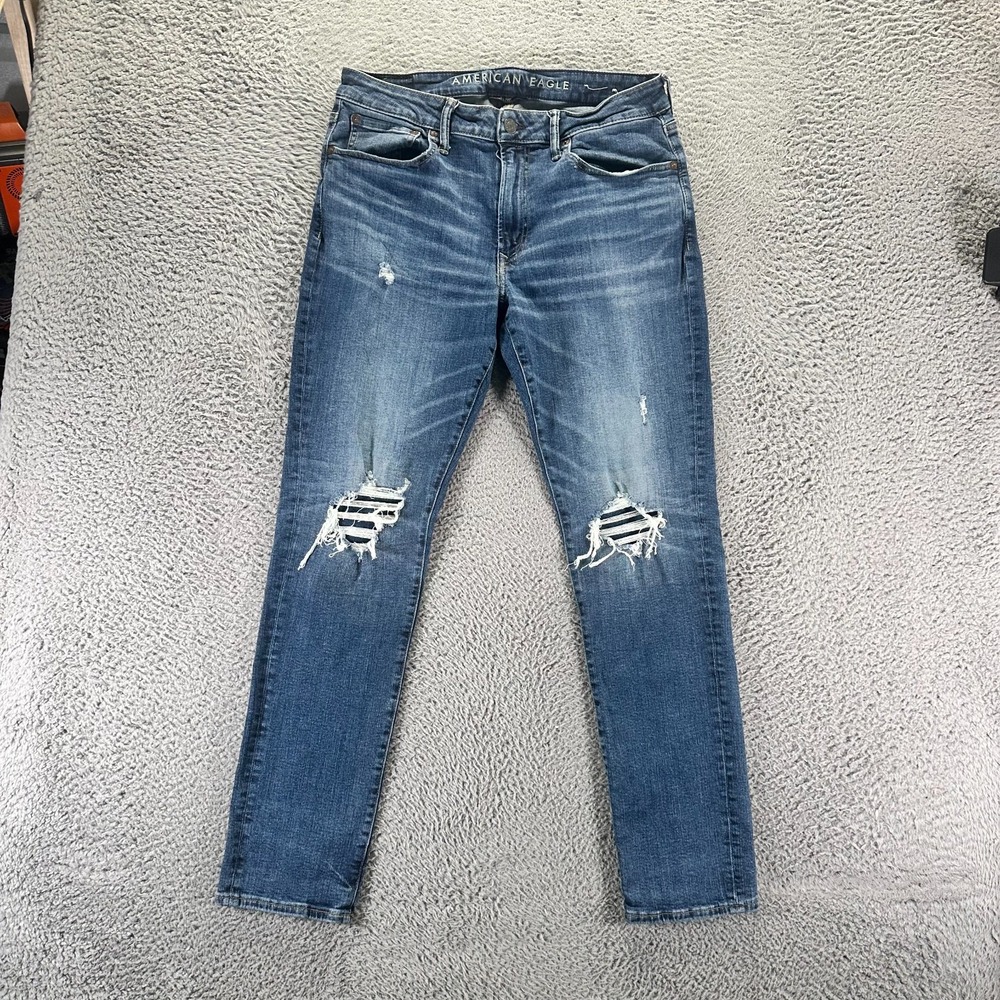 American Eagle Outfitters Next Level Jeans Mens 34x32 Blue Denim Straight Slim